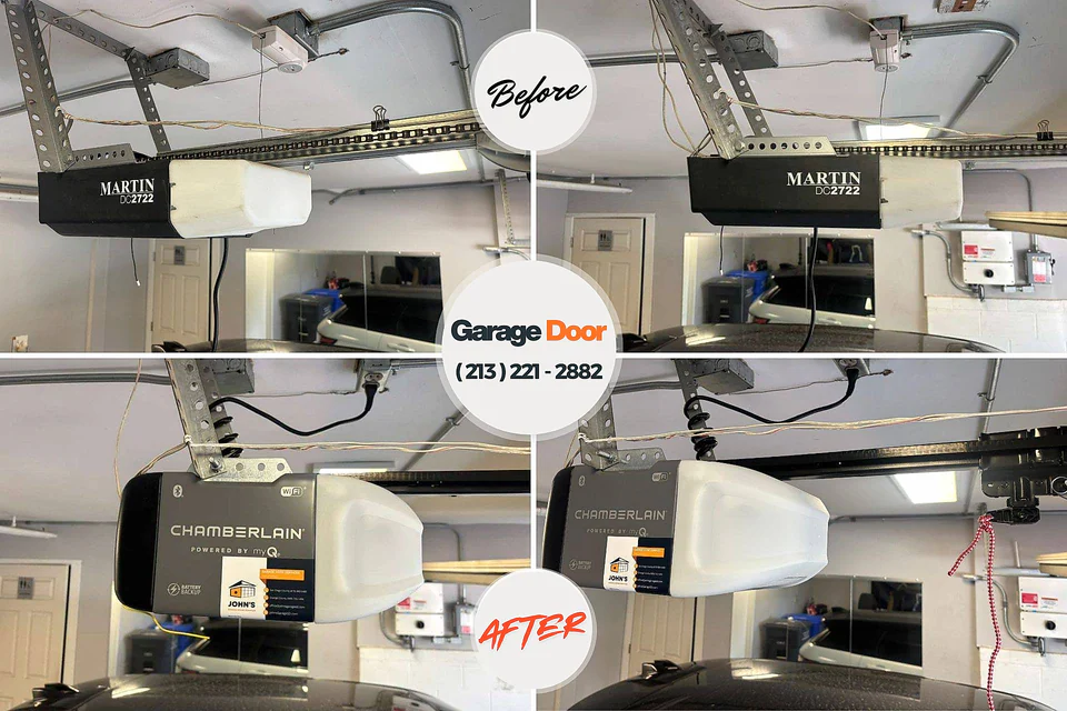 Before and after: garage door repair Elwood, IL